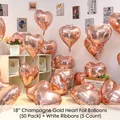 18-inch heart-shaped foil balloons in champagne gold for romantic party decoration - 18 Inch Champagne Gold Heart (50PCS)