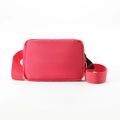Universal nylon crossbody sports waist bag in vibrant red with matching wide strap - Rose Red
