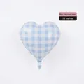 Blue and white checkered heart-shaped 18 inch aluminum film balloon decoration - 18-inch Heart Gingham Blue