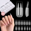 Set van 550 transparante lange ballerina kunstnagels in een handige opbergdoos - Transparant Lange Coffin Ballerina (XAJP-A11) / 550 Stuks/Doos