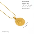 Dettaglio del ciondolo Gemini in acciaio inossidabile placcato oro 18k con finitura lucida - Gemelli