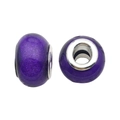 Violette Legierungsperle mit Silberring und Glitzereffekt für DIY-Schmuckherstellung - Sandstruktur Großlochperle