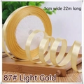 1cm wide light gold satin ribbon for gift wrapping, 22 meters long, 87 light gold - Light Gold