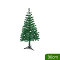 Artificial green Christmas tree 90cm high with a sturdy black plastic tripod stand - Basic Tree-Plastic Stand / 90cm