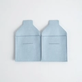 Juego de dos bolsas para joyas de microfibra azul claro con estilo sobre minimalista - 8*8cm / Azul claro