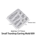 Silicone earring mold with water drop and round shapes for DIY jewelry making - Small Water Drop Earring Mold 009