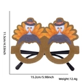 Funny Thanksgiving turkey glasses frame with top hats for party photo props decoration - Brown Frame Turkey Style
