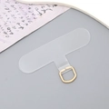 Transparenter PVC-Handy-Lanyard-Patch mit goldenem Metall-D-Ring für Crossbody-Hüllen - T-förmiger TPU-Patch (Goldschnalle)