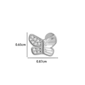Silver butterfly labret stud with cubic zirconia inlays and flat back design - 8# Butterfly Design (Silver)