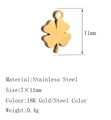 Miniature four-leaf clover charm in 18K gold and steel finish for DIY jewelry - DY348 Clover Gold