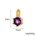 Purple zircon pendant with gold stainless steel claw setting measuring 0.9cm height - June (Light Purple)