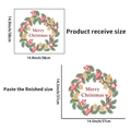 Pegatina de pared de corona de Navidad con bayas y corazones, tamaño 37x37 cm - Pegatina de puerta de Navidad PH_QTA35