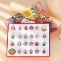 Christmas Advent calendar box with 24 gold metal enamel charms and holiday bracelets - Gold SDT009