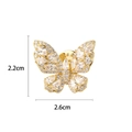 Eleganter goldener Schmetterling Anstecknadel mit Kristallen, 2,6 cm Breite Hauptansicht - Vollzirkonia Schmetterling (XX0058)