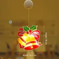 Light-up Christmas bell window hanging decoration with warm LED and suction cup 18x16.5cm - Small Christmas Bell Balloon / Small