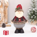 Babbo Natale telescopico con cappello a quadri rossi e morbida trama di tessuto festivo - Babbo Natale a Quadri Rossi / In piedi / 45cm