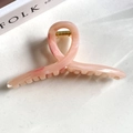 11cm pink marble ink-style geometric shark hair claw clip with glossy finish - Ribbon 11cm / Light Pink Marble