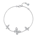 Pulsera de mariposa en plata S925 con circonitas cúbicas brillantes sobre fondo blanco puro - Plata 925 / Plateado