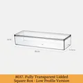Transparent plastic refrigerator organizer with lid in short style, 30x9.9x6cm storage box - Fully Transparent Square Box with Lid - Low - PET