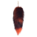 Plush faux fox tail keychain with orange gradient fur and golden lobster clasp - 40CM / Orange