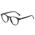 Classic black round frame sunglasses with silver metal studs and polarized lenses - Black / Anti-Blue Light