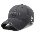 Gorra de béisbol gris antracita lavada con efecto desgastado y bordado FBKS - Ajustable / Gris