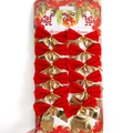 Set of 12 red and gold flocked mini Christmas bows for tree decoration on card - Gold & Red Mix 12Pcs/Set