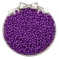 4mm purple acrylic candy round beads for DIY jewelry making in silver bow tray - Dark Purple