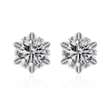 Elegant snowflake stud earrings in S925 sterling silver with sparkling clear zircons - Snowflake Earrings [1 Carat] Led-35