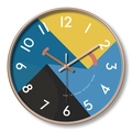 20cm modern geometric wall clock with colorful patterns and rose gold hands for decor - Dial F Rose Gold Frame