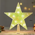 Iridescent LED Christmas tree topper star 22cm battery powered festive decoration - 21cm Dotted Style