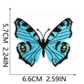 Detailed size chart of blue butterfly embroidery patch measuring 5.7cm by 6.6cm - Blue Butterfly (C19HD-12-26)