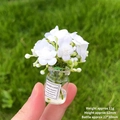Handheld luminous white flower in a 62mm mini glass bottle for desktop decoration - [Luminous] White Begonia Flower