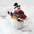 Christmas snowman figurine with green coat and black hat ornament, height 8cm, 110g - Snowman with Black Hat