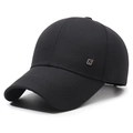 Klassische anthrazitschwarze Baseballkappe für Herren mit Metalllogo und Premium-Stoff - Verstellbar / Schwarz