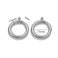 Silver stainless steel 15mm round spring clasp with 3mm thickness for DIY jewelry - 3.0x15mm / Steel