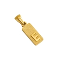 Golden rectangular titanium steel pendant with sandblasted texture and letter E detail - E-Single Pendant