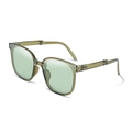Gafas de sol plegables retro cuadradas con montura verde oliva y cristales verdes teñidos - Verde Espacial (2ª Generación)