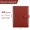 Brown A5 macaron loose-leaf notebook binder cover in premium PU leather finish - A6 Casing / A5 - Brown (single Shell)