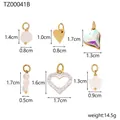 Detailed size specifications for heart pendants and crystal charms set with measurements - TZ00041B-Gold Iridescent Gem Flower Set