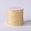 DIY champagne yellow nylon thread 0.8mm for jewelry making on white plastic spool - Beige Coffee