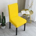 Universal elastic thickened chair cover in yellow textured jacquard fabric for dining chairs - General Specification / Bright Yellow