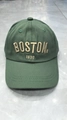 Kids baseball cap in army green cotton canvas featuring white Boston 1630 embroidery - Kids (2-8 Years) / BOSTON Green