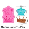 Pink silicone crown mold with dimension markings for DIY cake topper and resin art - Pink