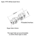 Chiusura a vite in argento da 4mm per collane di perle fai da te e parti di gioielli - YP75-4mm / Oro Bianco