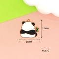 Detailed view of panda alloy pendant with 25mm dimensions and 2.1g weight spec - Panda Back View with Bamboo