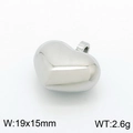 Minimalist silver heart charm open bracelet in polished stainless steel finish - Hollow Heart Pendant (KLJ7506-KLJ) / Silver