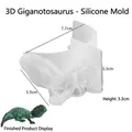 3D Giganotosaurus baby dinosaur silicone mold with finished green resin model sample - Giganotosaurus