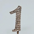 Accessorio per cerchietto numero 1 in metallo argento con strass di cristallo lucido - Topper Numero 1 / Argento