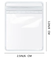 Transparent PVC jewelry storage bag with dimensions 8cm by 6cm on white background - Jewelry PVC Bags (20pcs)
